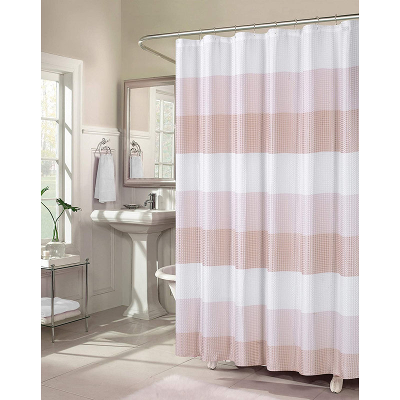 August Grove® Mauldin Waffle Weave Fabric Single Shower Curtain